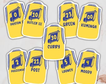 NBA San Francisco California Yellow Golden State Warriors Basketball Team Jersey Stickers