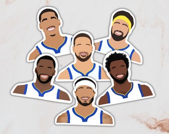 San Francisco Golden State Warriors Steph Curry Klay Thompson Draymond Green Jordan Poole Andrew Wiggins Basketball Team Stickers