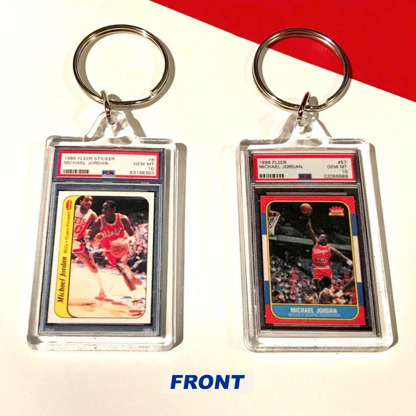 Michael Jordan #57 Rookie *2 sleutelhangers stieren 1986 fan gemaakt