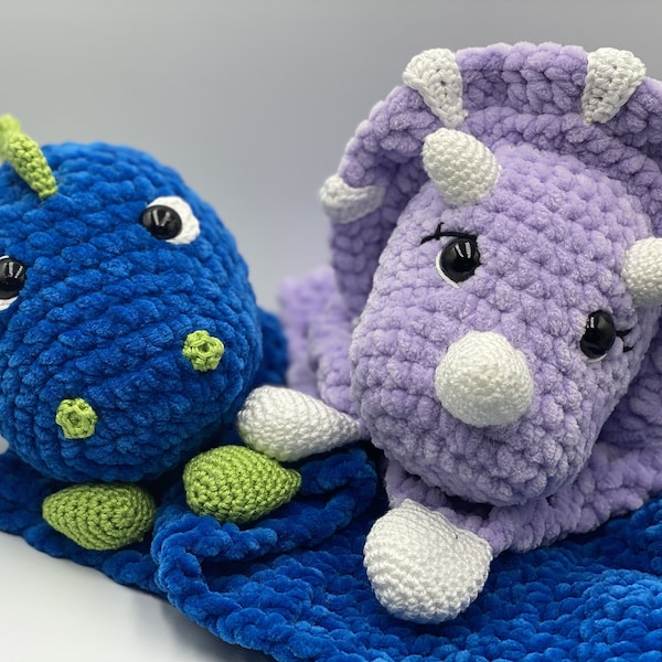 Crochet Pattern - Comforter Cuddly Dino