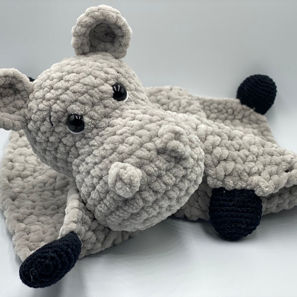 Crochet Pattern Comforter Hippo / Häkelanleitung Schnuffeltuch Nilpferd