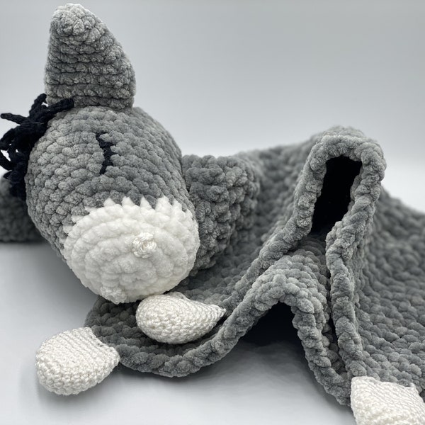 Crochet Pattern Comforter Donkey / Cuddly Donkey, Häkelanleitung Schmusetuch Schnuffeltuch Esel