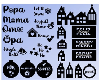 Plotter: Jul-PNG-paket | Julplotterpaket, Jul-PNG-samling, Julplottersamling, DIY-presentdekoration