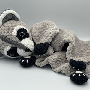 Crochet Pattern - Comforter/Lovey Cuddly Racoon