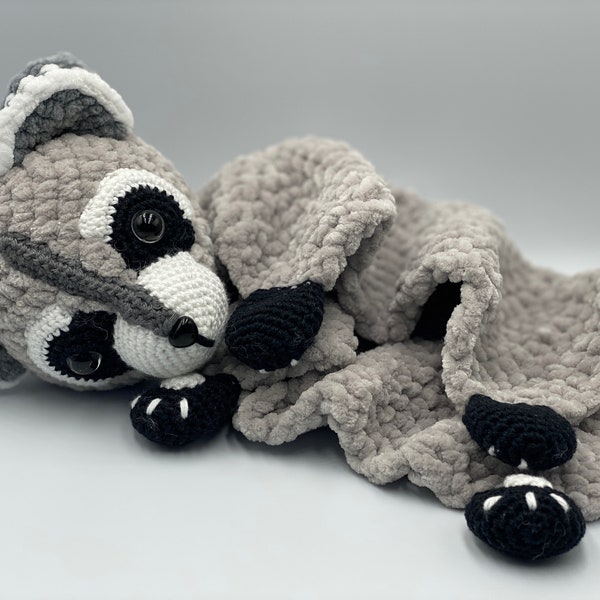 Crochet Pattern - Comforter/Lovey Cuddly Racoon