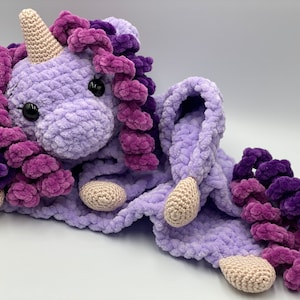 Patrón de crochet / Patrón de crochet - Unicornio (Comforter / Lovey / Comforter / Comforter)