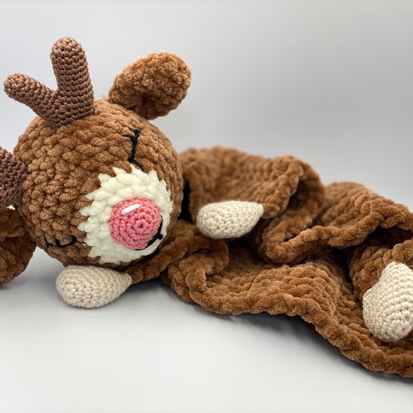 Crochet Pattern - Comforter Cuddly Lovey Reindeer (Schnuffeltuch/Schmusetuch Rentier)