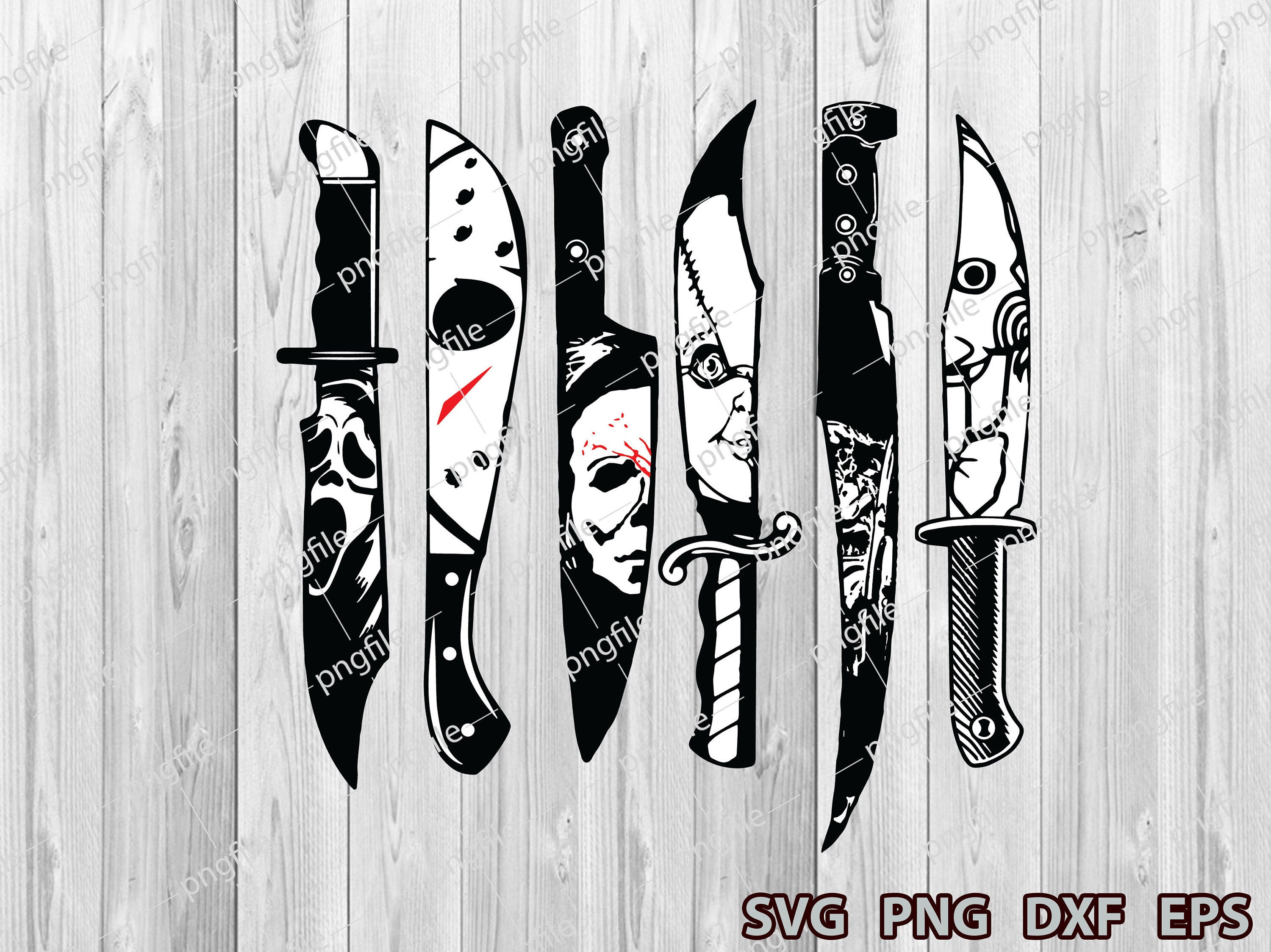 Horror Movie Characters in Knives Svgknives SVG Horror Movie Etsy UK