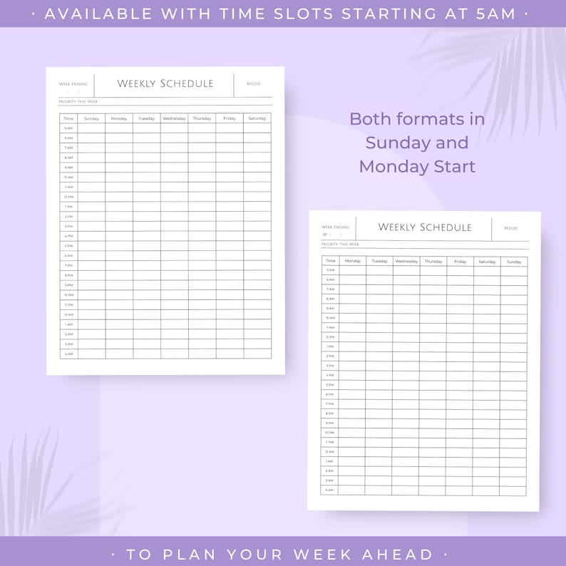 Editable Weekly Time Blocking Schedule Printable Pages. Hourly Planner ...