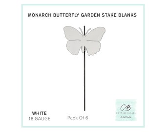 Steel Blank Metal Cutout of Monarch Butterfly Lawn & Garden Stake for Dye Sublimation and UV Printing 6 pack