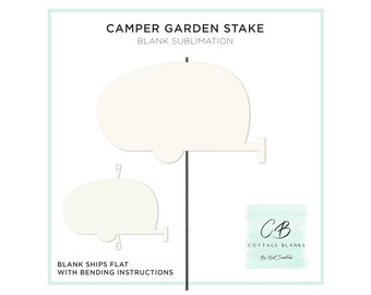 Steel Metal Cutout of Camper Lawn & Garden Stake for Dye Sublimation and UV Printing 6 pack