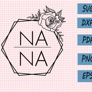 Download Mama Floral Hexagon SVG Svg Files For Cricut SVG Cutting ...