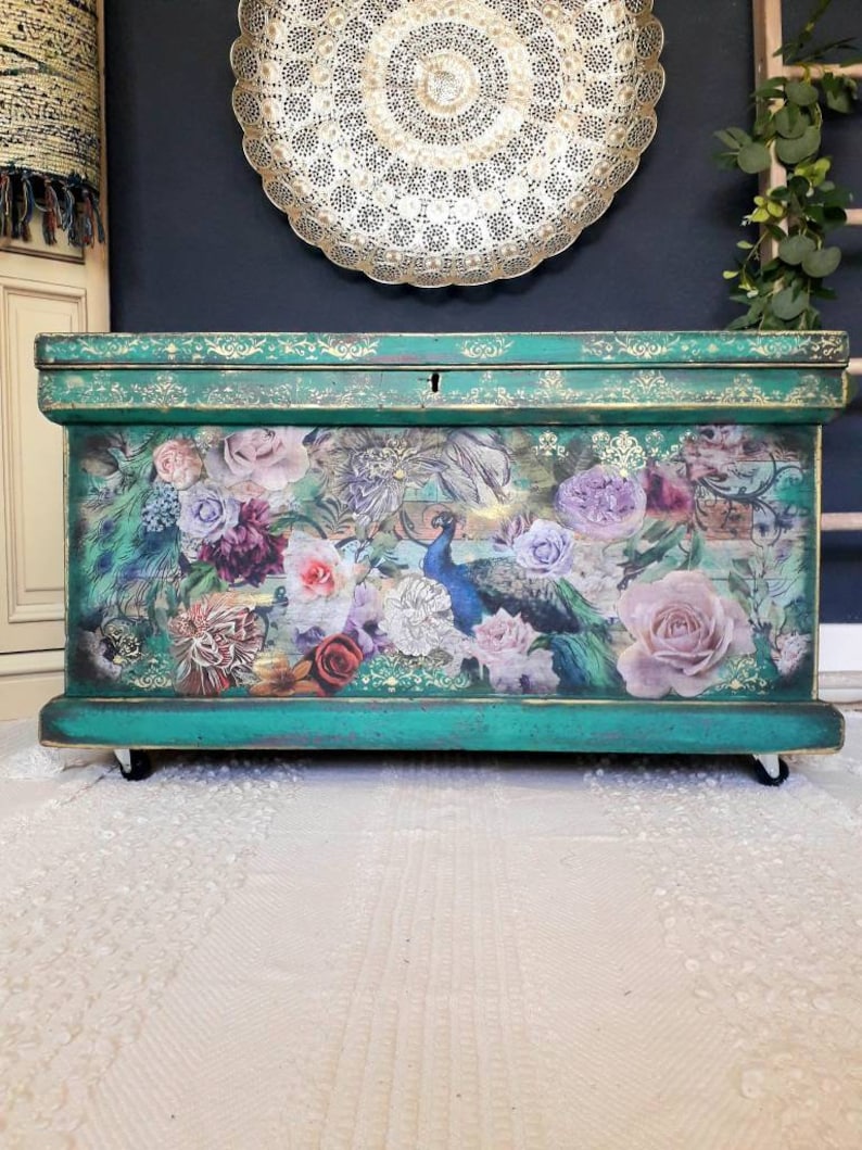 Storage Box Bench Ottoman Pine Blanket Box Vintage Chest Etsy