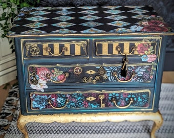 Bespoke Steampunk Chest of Drawers, Vintage French Style, Maximalist Furniture. SOLD EXAMPLE. Please message.