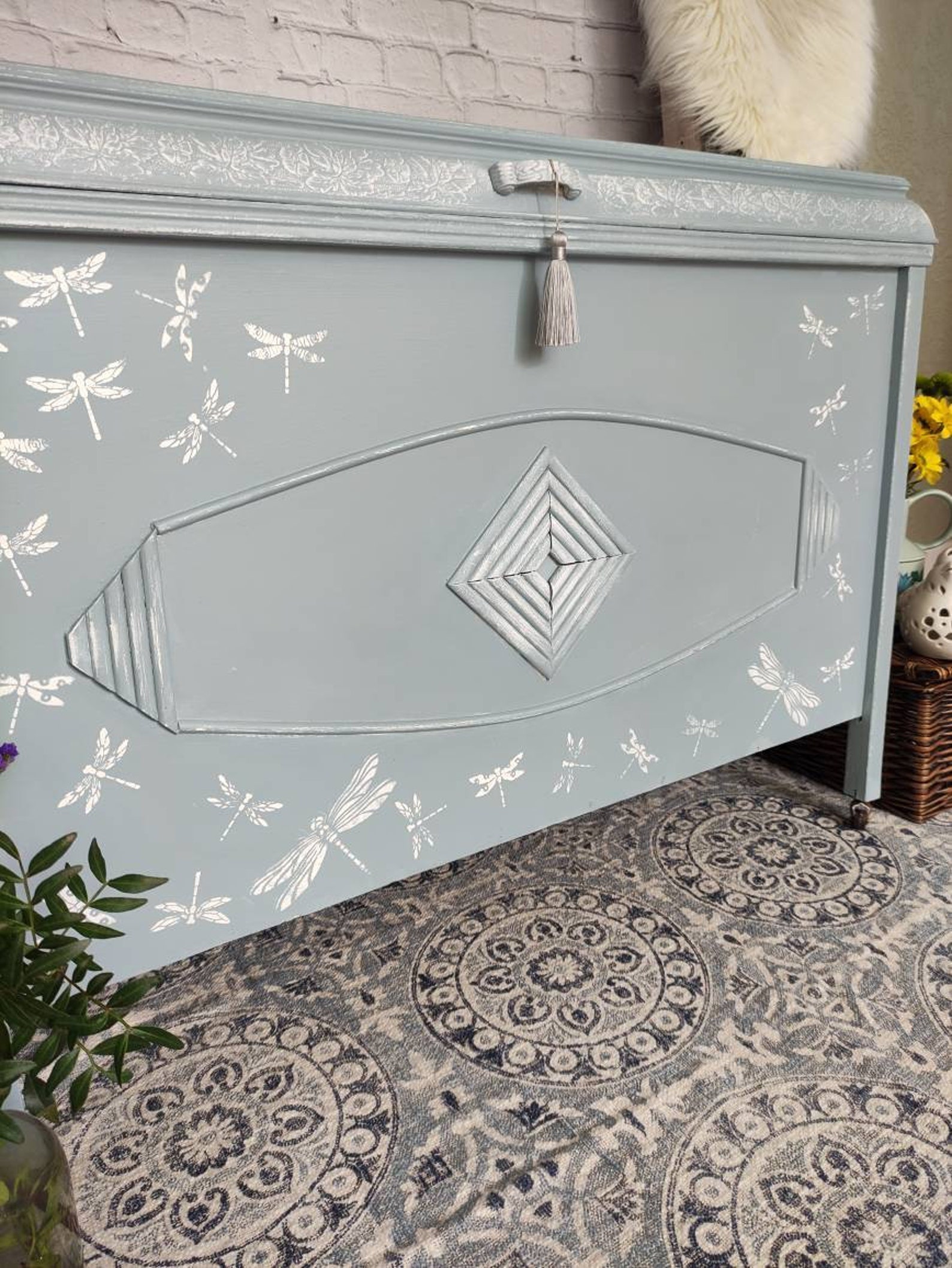 Large blanket box. Painted. Upcycled TO ORDER. Various styles Etsy