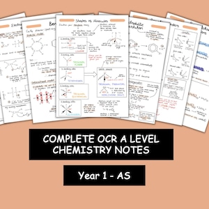 Notes complètes de chimie du niveau A de l'OCR - Année 1 (AS)