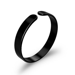 Carbon Fiber Flat Mens and Women Wedding Band, Original Handmade Comfort Black Ring - Ringblack GAP 5mm