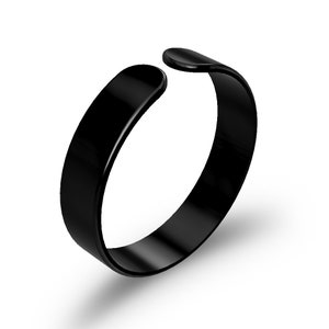 Carbon Fiber Flat Mens and Women Wedding Band, Original Handmade Comfort Black Ring - Ringblack GAP 7mm