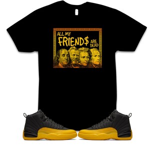 Black and university gold graphic tee clearance