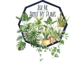 Ask Me About My Plants Illustrated Stickers for Laptops Water Bottles Notebooks and Journals, Cute Plant Stickers Beautiful