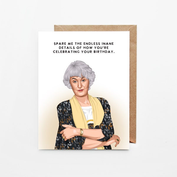 Dorothy Zbornak Golden Girls Happy Birthday and Mother's Day Greeting Cards, Bea Arthur Appreciation Cards, Funny Sassy Birthday Greetings