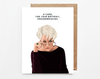 Meryl Streep Inspired, Miranda Priestly Devil Wears P Greeting Cards for Birthdays and Mothers Day Celebrations, Groundbreaking