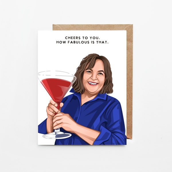 How Fabulous, Cheers Greeting Card Happy Birthday Celebration Store-Bought Ina Garten Barefoot Contessa Sayings Card