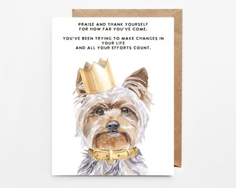 Praise Yourself, Yorkie Greeting Card