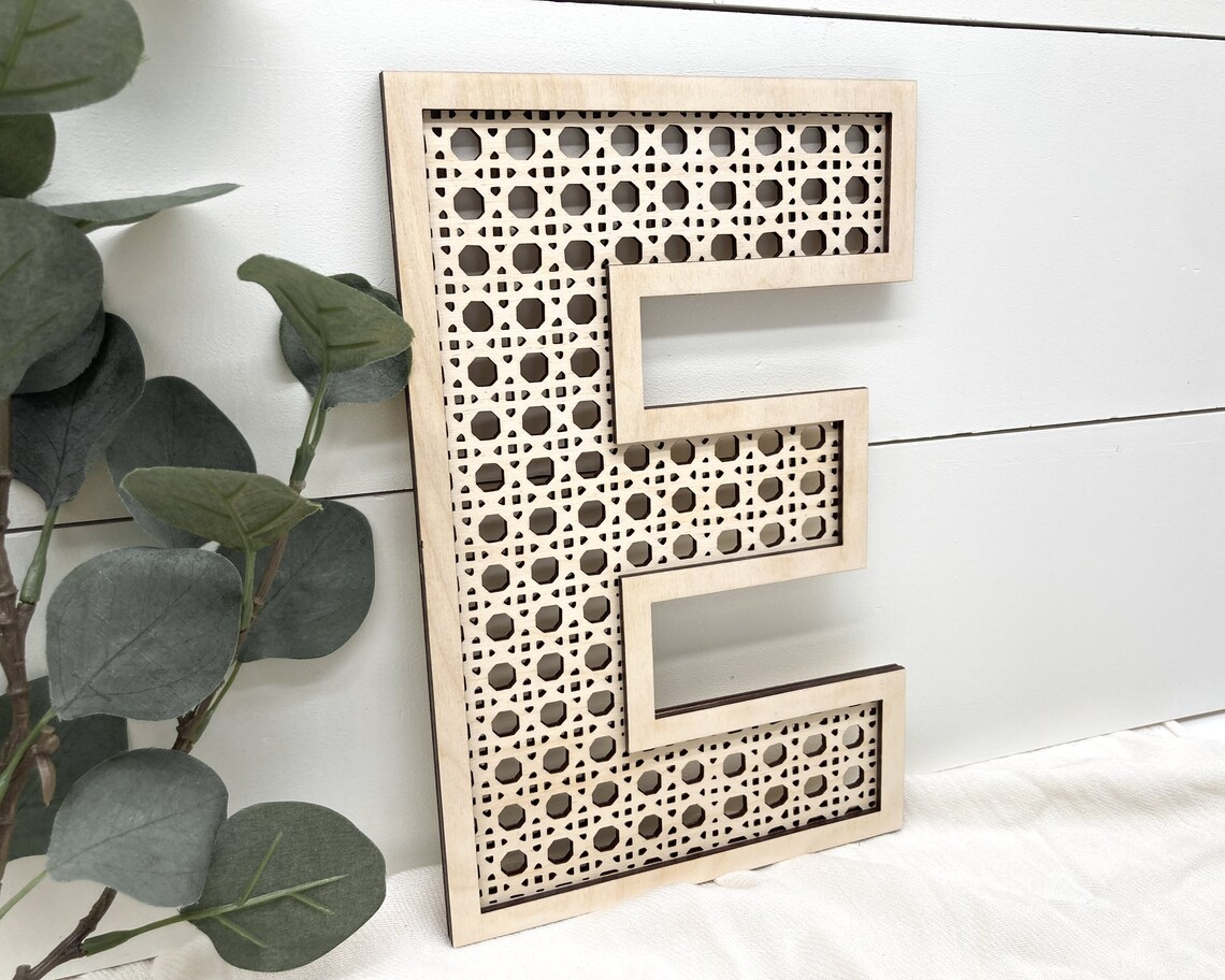 Faux Rattan Letter|rattan Style Letter|rattan Nursery Decor|custom Name ...
