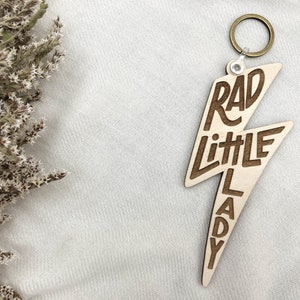 Rad Little Babe Rad Little Lady Keychain Keychain Accessory Lanyard Keychain Kids Backpack Accessory Diaper Bag Keychain image 2