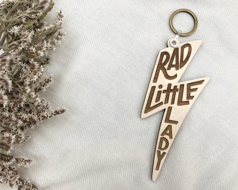 Rad Little Babe Rad Little Lady Keychain Keychain Accessory Lanyard Keychain Kids Backpack Accessory Diaper Bag Keychain image 2