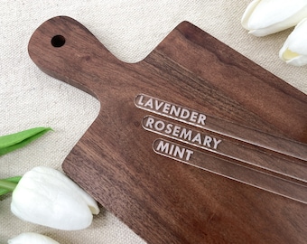 Custom Engraved Acrylic Plant Marker Stake Herb Stakes Plant Labels Herb Plant Garden Herb Marker Herb Garden Marker Stake Garden labels