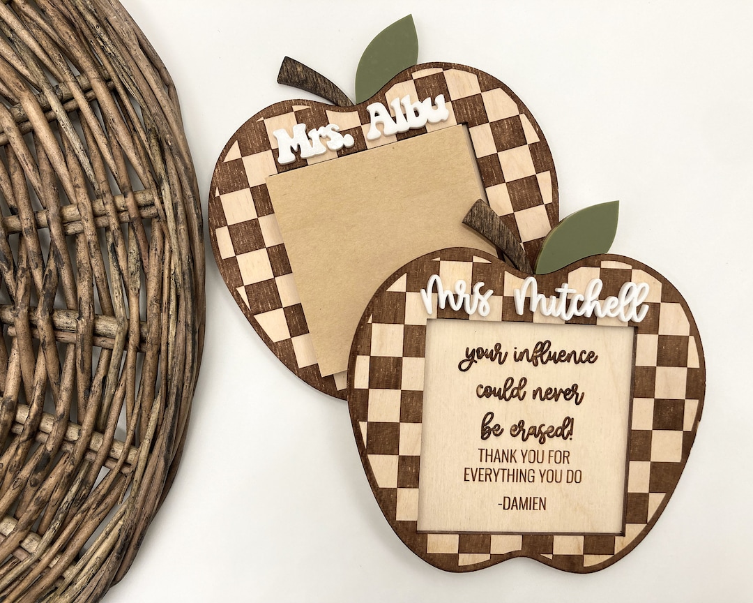 Post It Note Holder Personalized Teacher Gift Apple Gift for Teacher ...