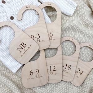 Baby Nursery Closet Dividers Handmade Wood Clothes Size Markers for Babies Wooden Baby Gifts Organize Babies Closet Baby Shower Gift Ideas image 2