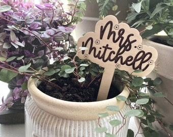 Personalized Teacher Bouquet Stick Plant Stake Teacher Appreciation Gift End of Year Teacher Gift