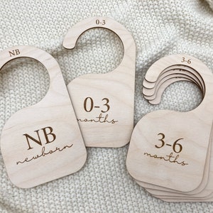 Baby Nursery Closet Dividers Handmade Wood Clothes Size Markers for Babies Wooden Baby Gifts Organize Babies Closet Baby Shower Gift Ideas image 3