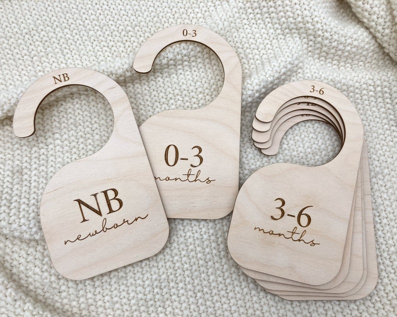 Baby Nursery Closet Dividers Handmade Wood Clothes Size Markers for Babies Wooden Baby Gifts Organize Babies Closet Baby Shower Gift Ideas image 3