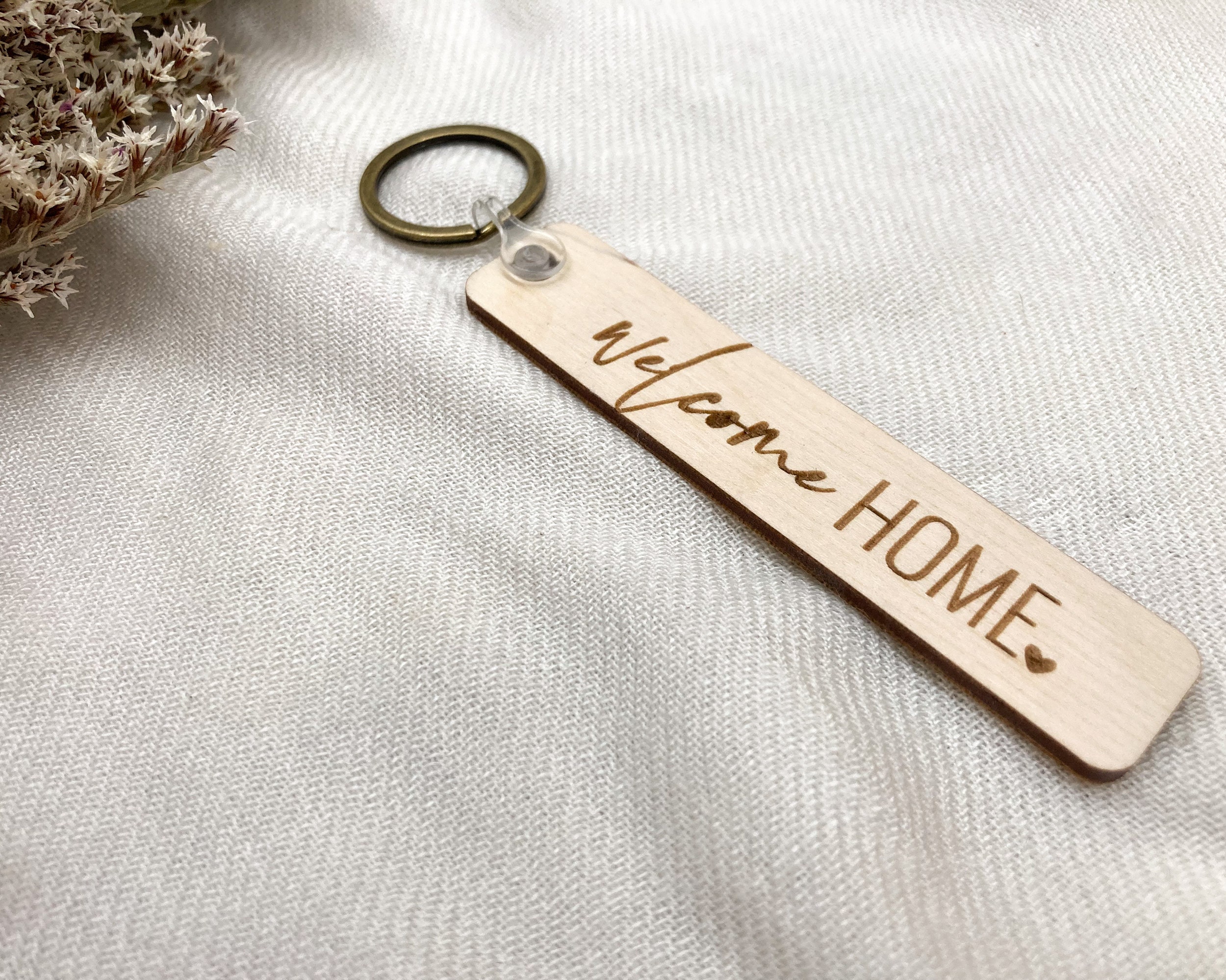 Welcome Home Wood Keychain Housewarming Gift Keychain Accessory New ...
