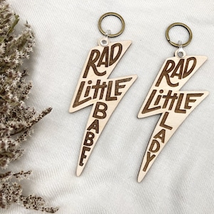 Rad Little Babe Rad Little Lady Keychain Keychain Accessory Lanyard Keychain Kids Backpack Accessory Diaper Bag Keychain image 1