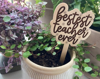 Personalized Teacher Bouquet Stick Best Teacher Ever Plant Stake Teacher Appreciation Gift End of Year Teacher Gift