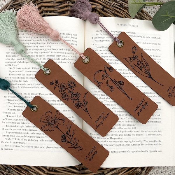 Personalized Birth Month Flower Bookmark