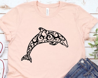Dolphin Mandala T-Shirt: Floral Unisex Shirt