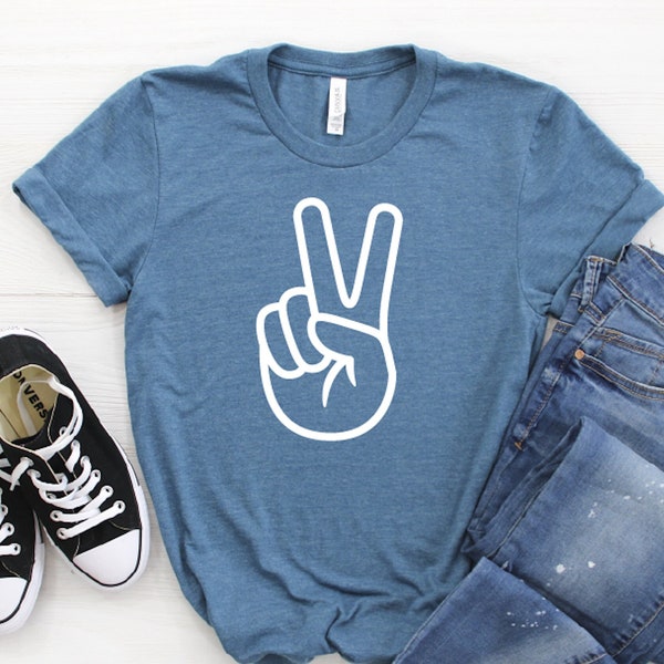 Peace Out Shirt, Peace Sign T-Shirt, Boho Festival Shirt, Peace Hand Shirt, Positivity Quote Tee, Cute Peace Shirt