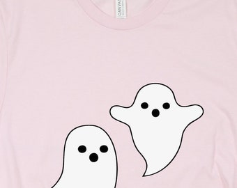 Two Ghost Halloween Shirt: Spooky Season Cotton Tee