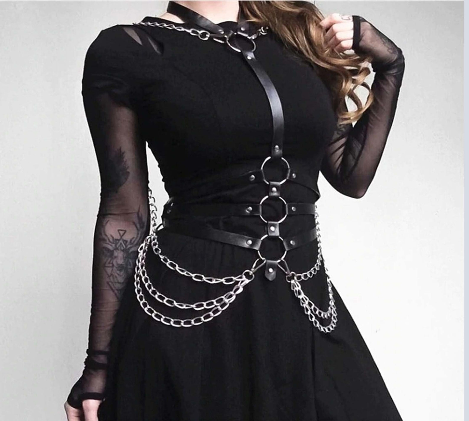 Women Sexy Leather Harness chains for love Bondage Goth Party Etsy
