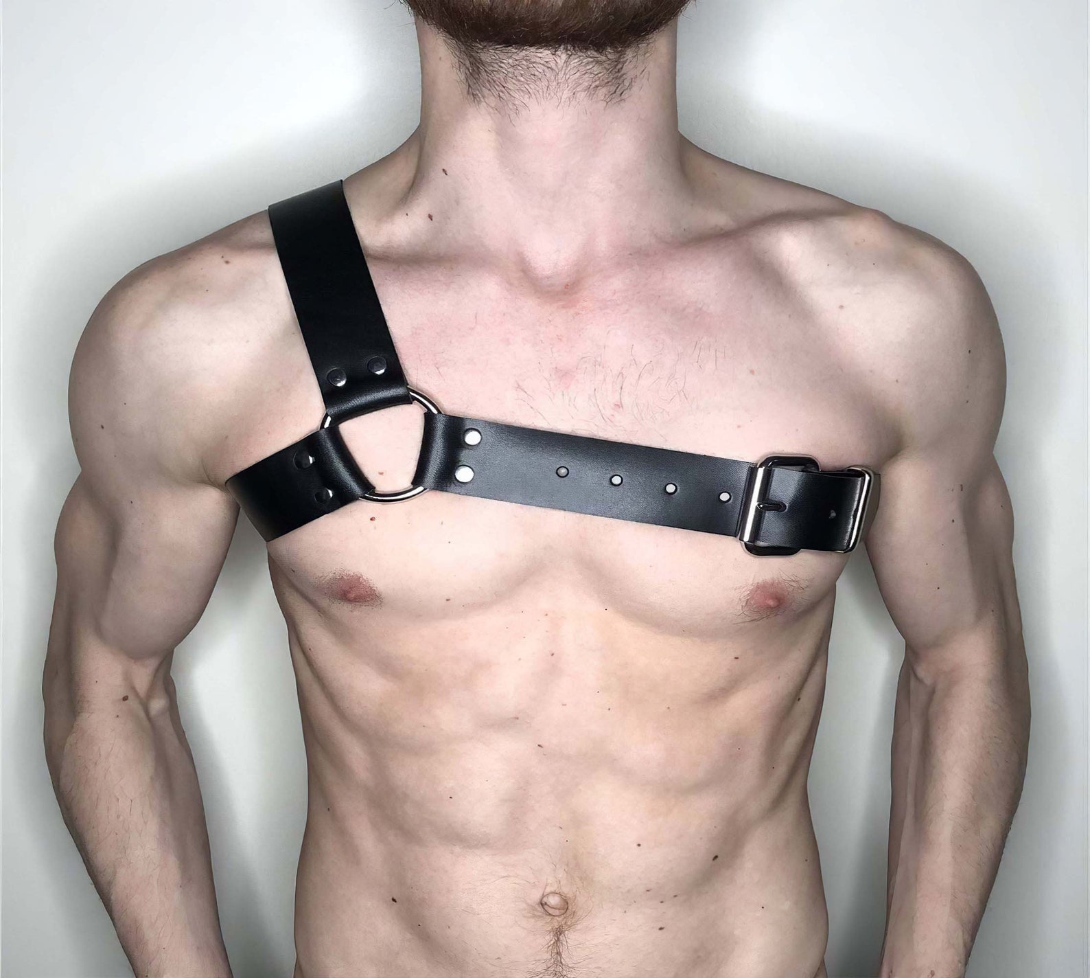 Sexy Men's Leather Chest Harness Half Body Chest Shoulder Etsy