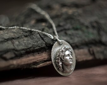 アレクサンダー大王スターリングシルバーネックレス、古代ギリシャ