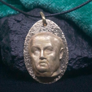 Seneca Bronze Pendant: Stoic Philosopher Necklace, Handmade
