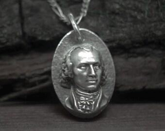 James Madison Sterling Silver Pendant | Founding Father Necklace | US President Charm | History Lover Gift