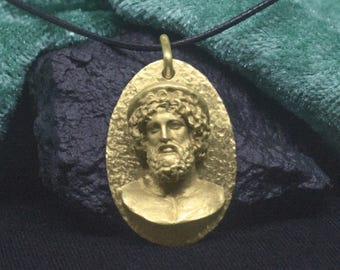 Asclepius Bronze Pendant | God of Medicine Necklace | Healer Charm | Gift for Doctors & Nurses